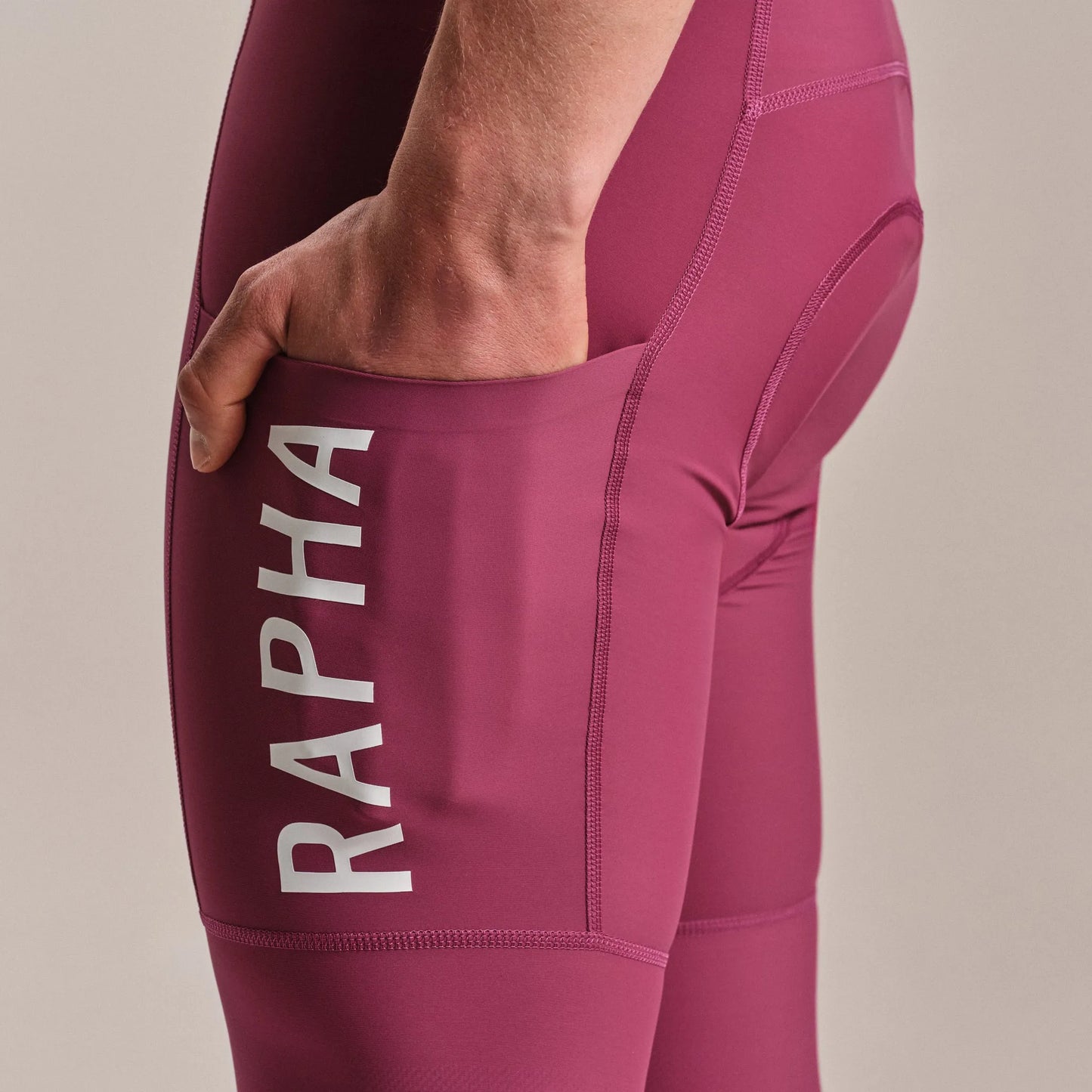 RAPHA Men's Pro Team Cargo Bib Shorts - Regular - Raspberry/White