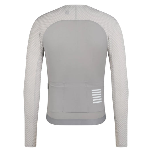 RAPHA Men's Pro Team Long Sleeve Aero Jersey - Smoky Silver/White