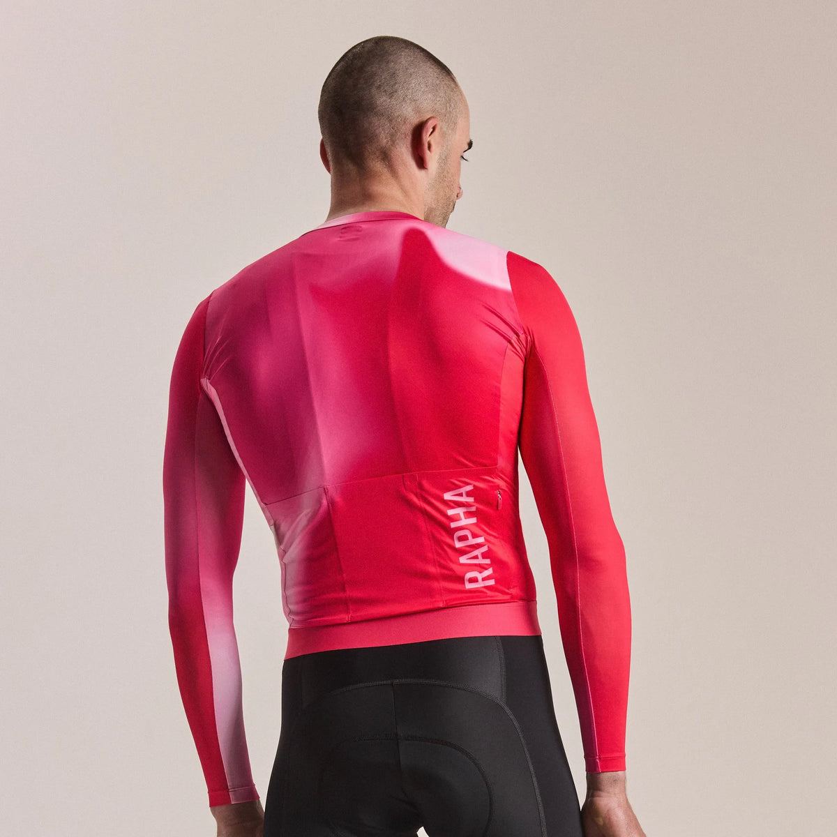 RAPHA Men's Pro Team Long Sleeve Lightweight Jersey III - Surface Print - Pink