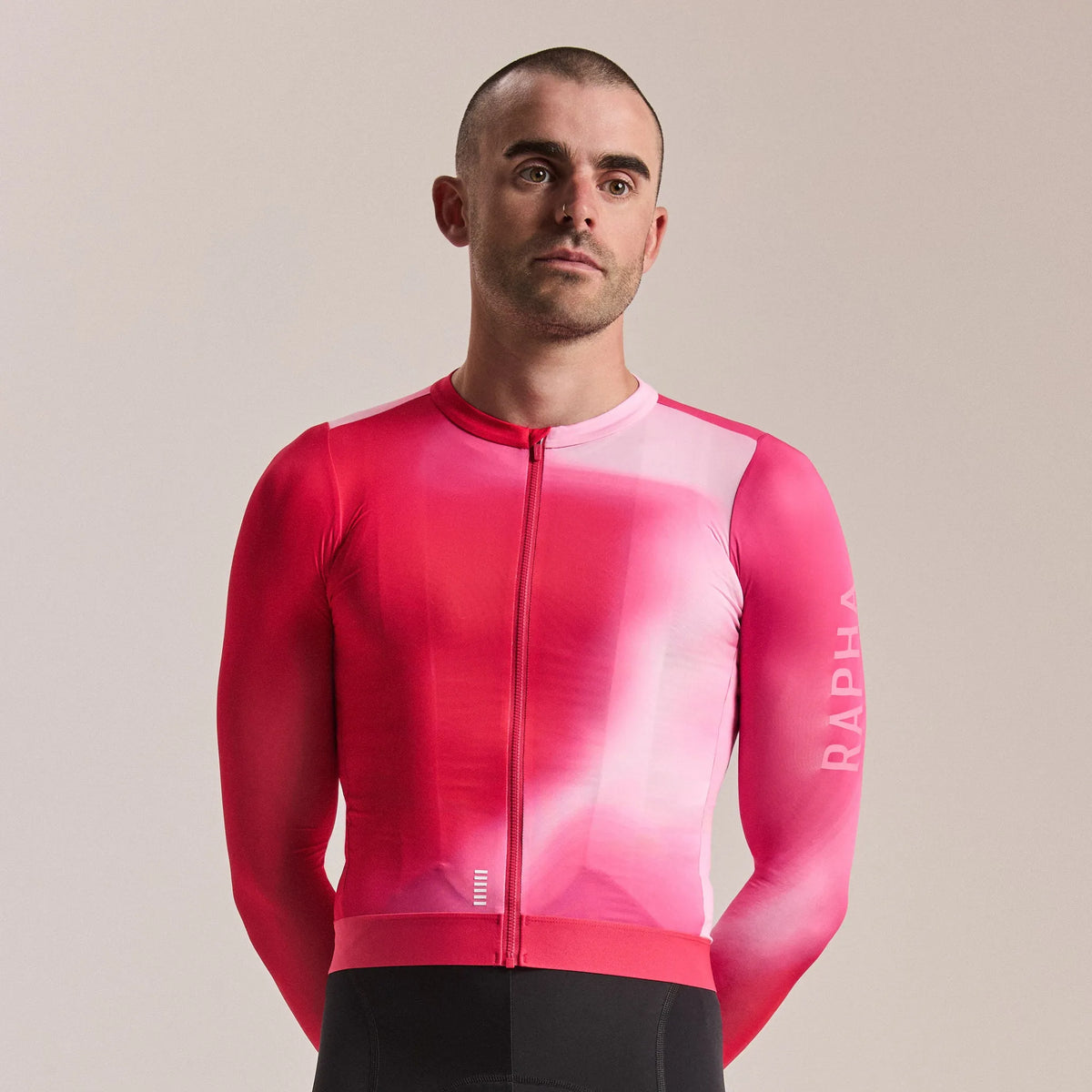 RAPHA Men's Pro Team Long Sleeve Lightweight Jersey III - Surface Print - Pink