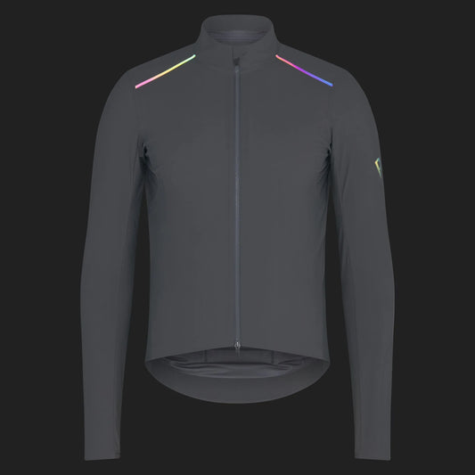 RAPHA Men's Pro Team Long Sleeve Shadow Jersey - Smoky Silver/Rainbow Reflective