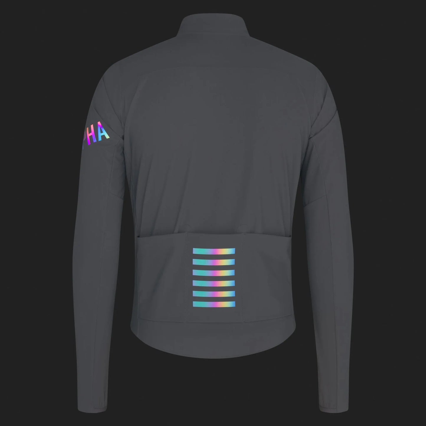 RAPHA Men's Pro Team Long Sleeve Shadow Jersey - Smoky Silver/Rainbow Reflective
