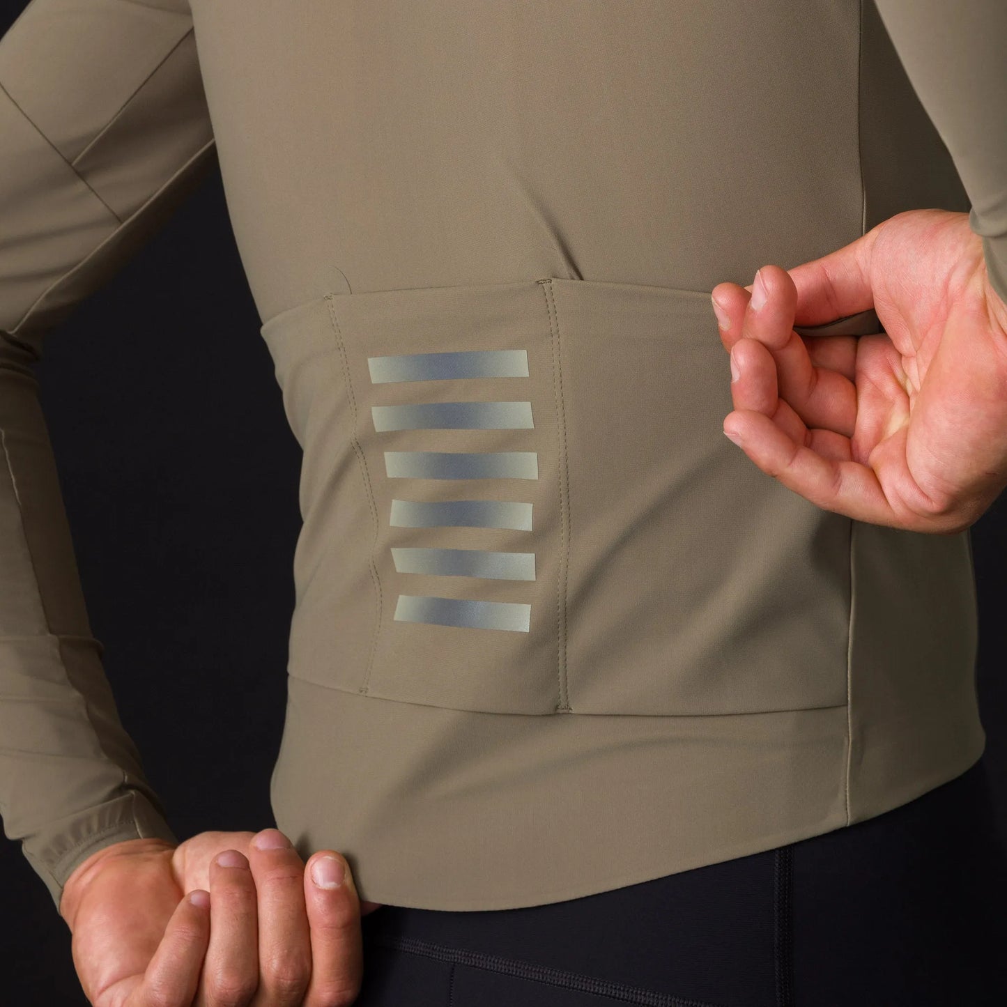RAPHA Men's Pro Team Long Sleeve Shadow Jersey - Verde Musgo/Blanco