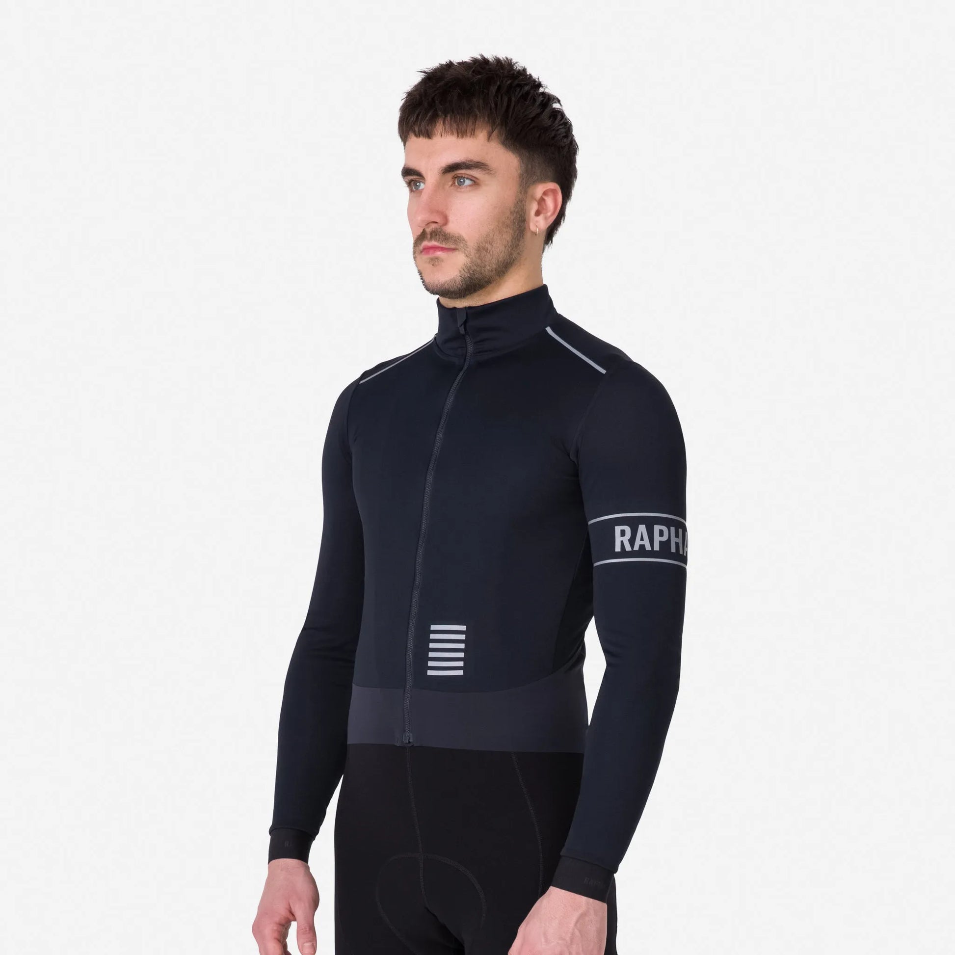 RAPHA Men's Pro Team Long Sleeve Windstopper Jersey - Black/Black