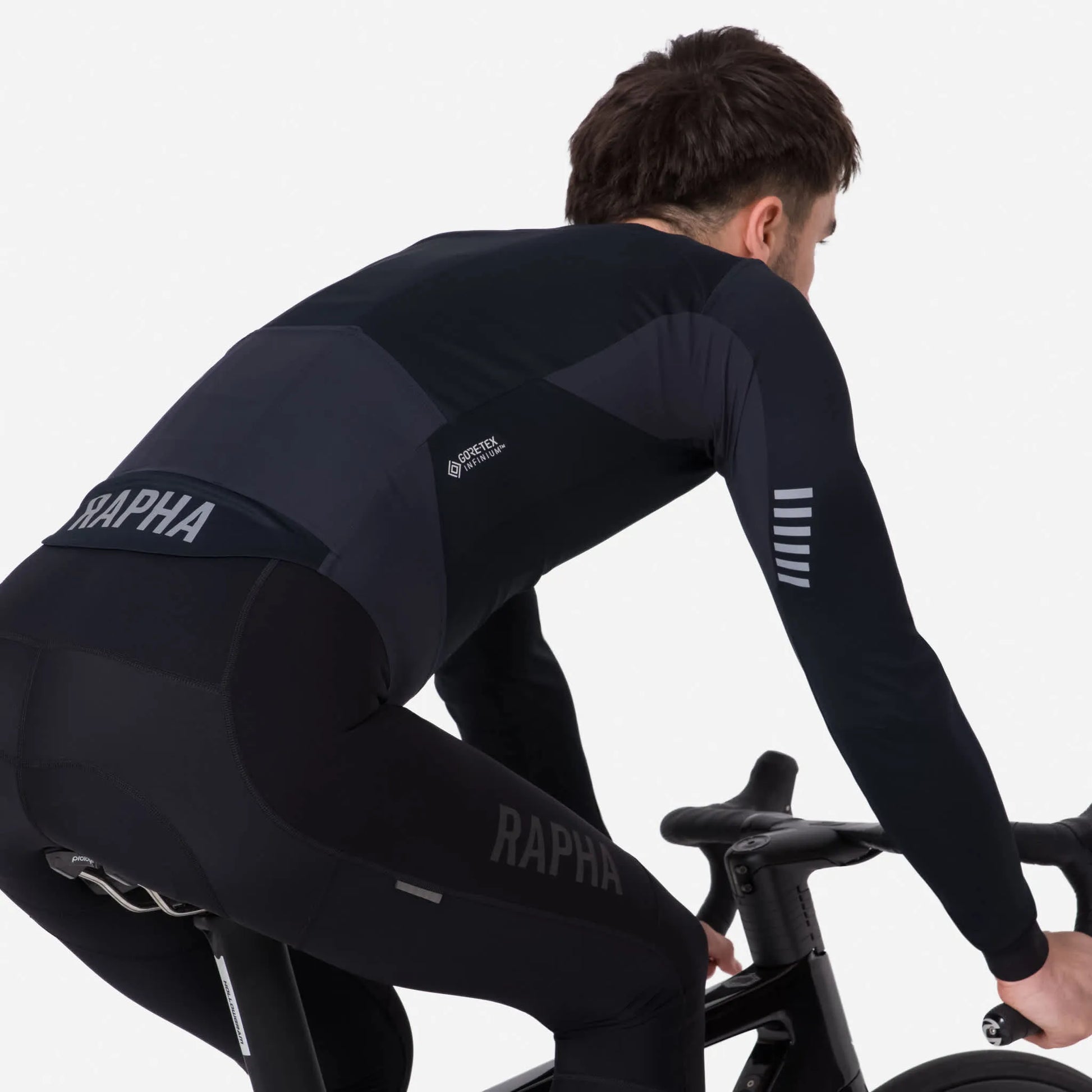 RAPHA Men's Pro Team Long Sleeve Windstopper Jersey - Black/Black