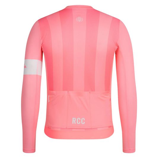 RAPHA Men's RCC Pro Team Long Sleeve Lightweight Jersey - Light Pink/High-Vis Pink