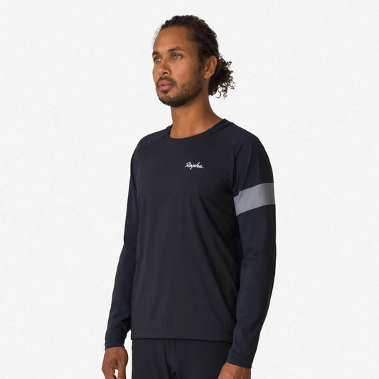 RAPHA Men's Trail Windblock Jersey - Black/Light Grey