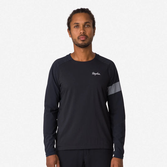 RAPHA Men's Trail Windblock Jersey - Black/Light Grey