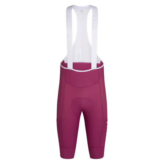 RAPHA Pro Team Cargo Bib Shorts Long - RAW Raspberry/White