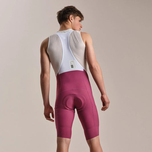 RAPHA Pro Team Cargo Bib Shorts Long - RAW Raspberry/White