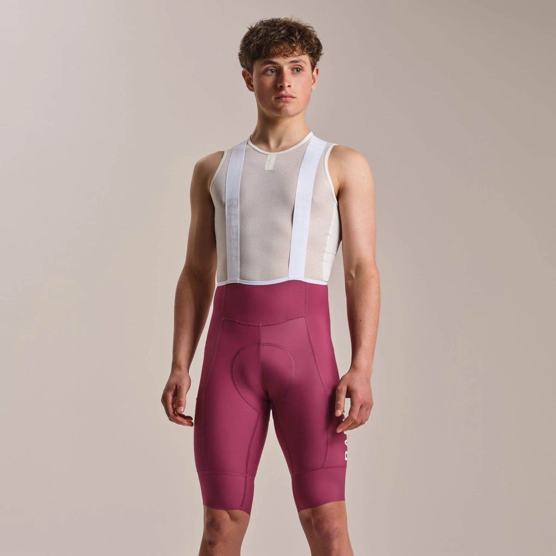 RAPHA Pro Team Cargo Bib Shorts Long - RAW Raspberry/White