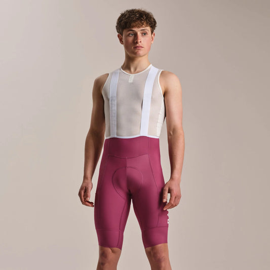 RAPHA Pro Team Cargo Bib Shorts Long - RAW Raspberry/White