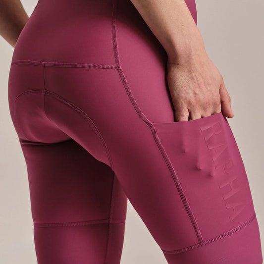 RAPHA Pro Team Cargo Women BIb Shorts Regular - RAW Raspberry/White