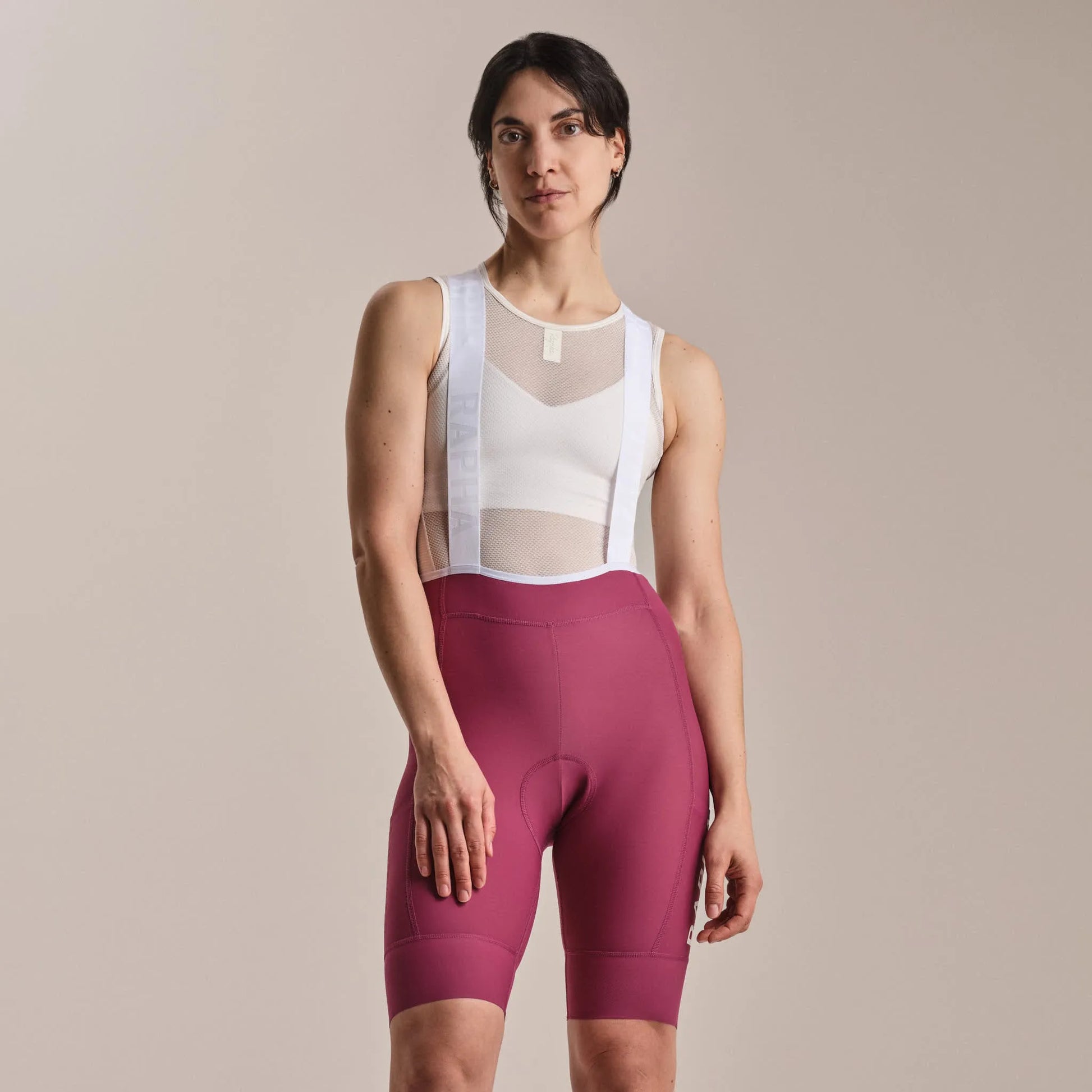 RAPHA Pro Team Cargo Women BIb Shorts Regular - RAW Raspberry/White