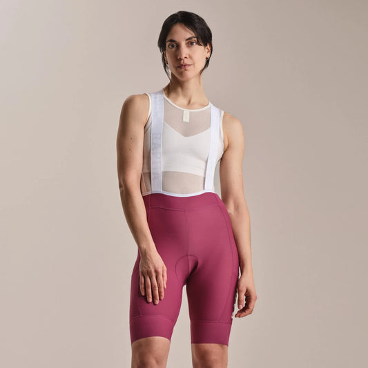 RAPHA Pro Team Cargo Women BIb Shorts Regular - RAW Raspberry/White