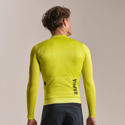 RAPHA Pro Team Long Sleeve Lightweight Jersey III - CIT Chartreuse/Black