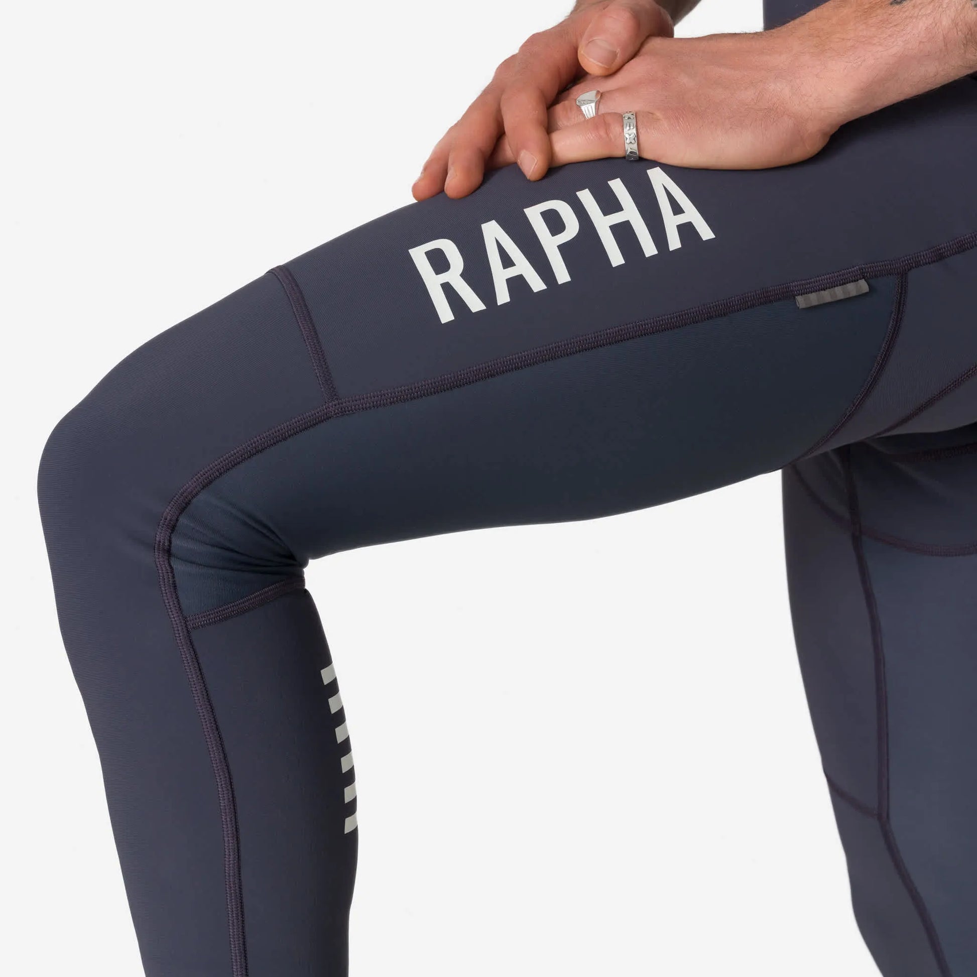 RAPHA Pro Team Winter Bib Tights - Dark Grey/White