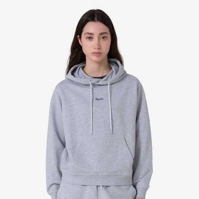 RAPHA Women Cotton Hoodie - LGA Light Grey/Black