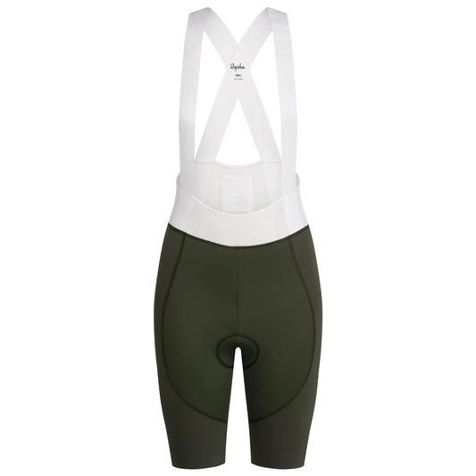 RAPHA Women's Pro Team Bib Shorts - Dark Green/White