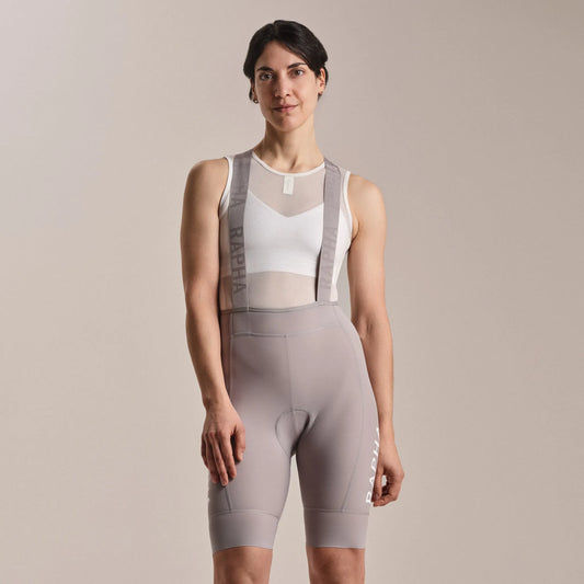 RAPHA Women's Pro Team Training Bib Shorts II - Regular - Smoky Silver/Smoky Silver