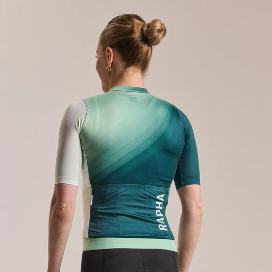 RAPHA Women's Pro Team Training Jersey III - Surface Print/Green