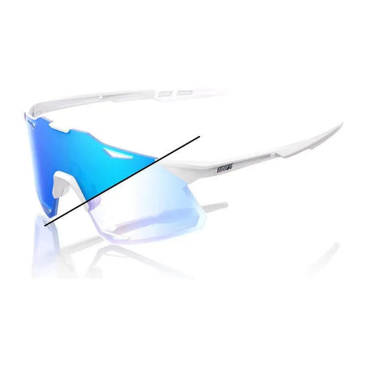 RIDE 100% Hypercraft Sunglasses - Bastille Pearl White Glitter / Blue Mirror Photochromic Lens