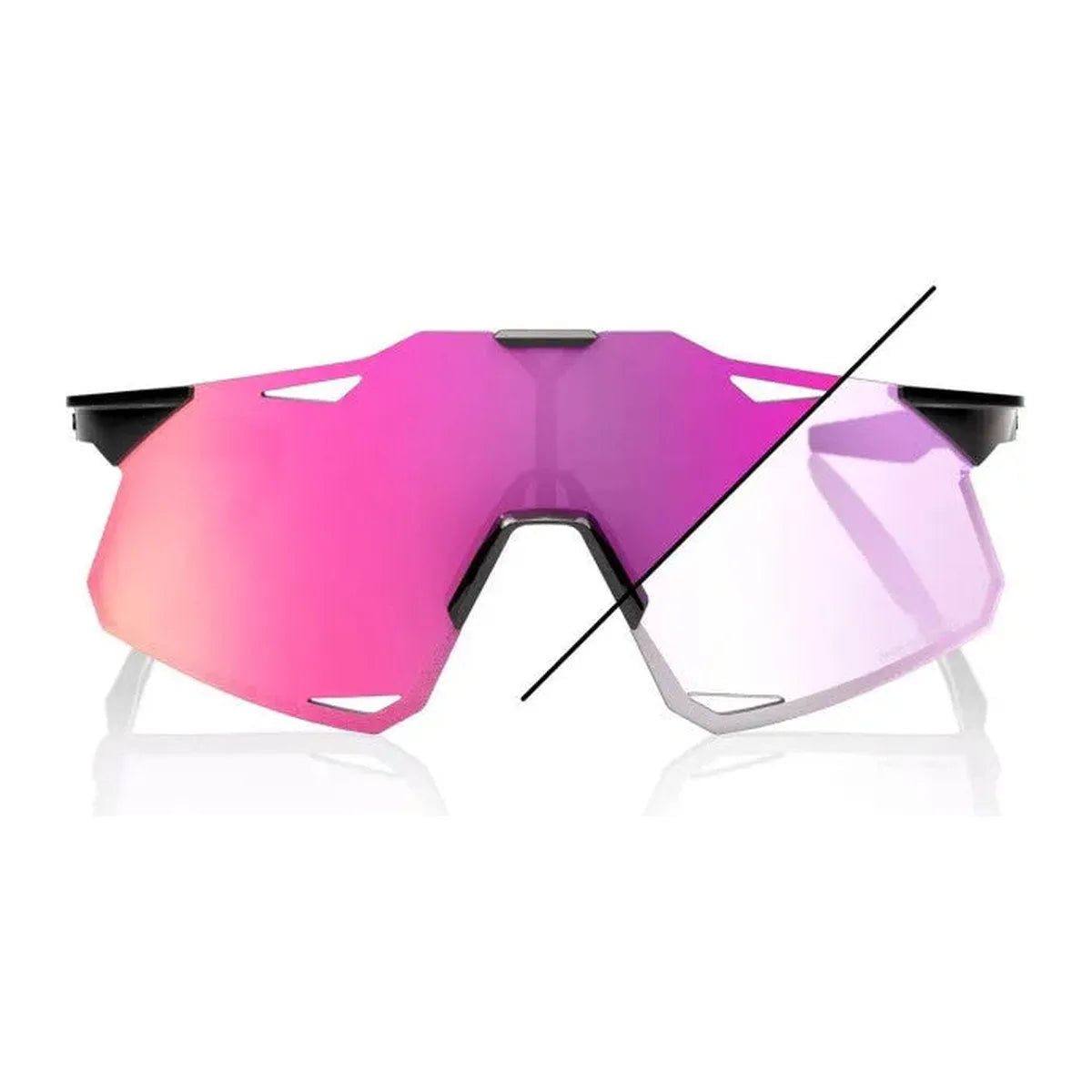 RIDE 100% Hypercraft Sunglasses - Gloss Black / Purple Flash Mirror Photochromic Lens