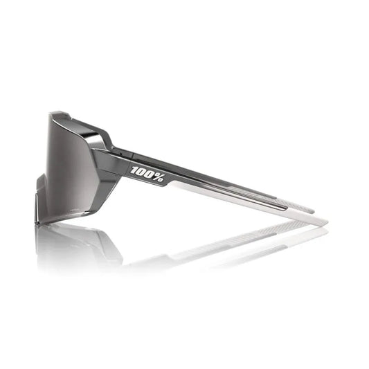 RIDE 100% Korbin Sunglasses - Gloss Black / HiPER Silver Mirror Lens