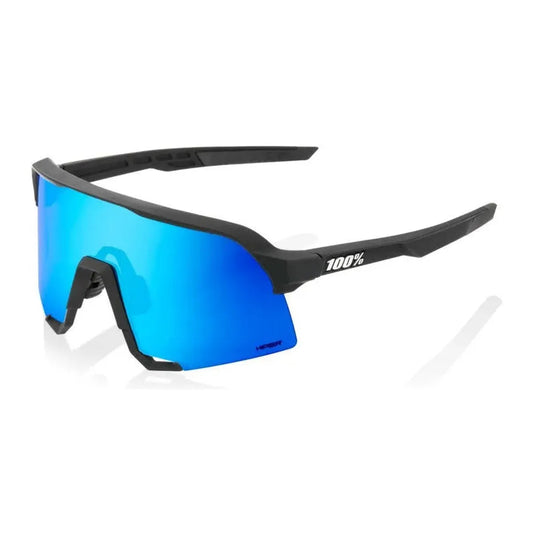 RIDE 100% S3 Sunglasses - Matte Black / HiPER Blue Multilayer Mirror Lens