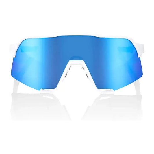 RIDE 100% S3 Sunglasses - Matte White / HiPER Blue Multilayer Mirror Lens