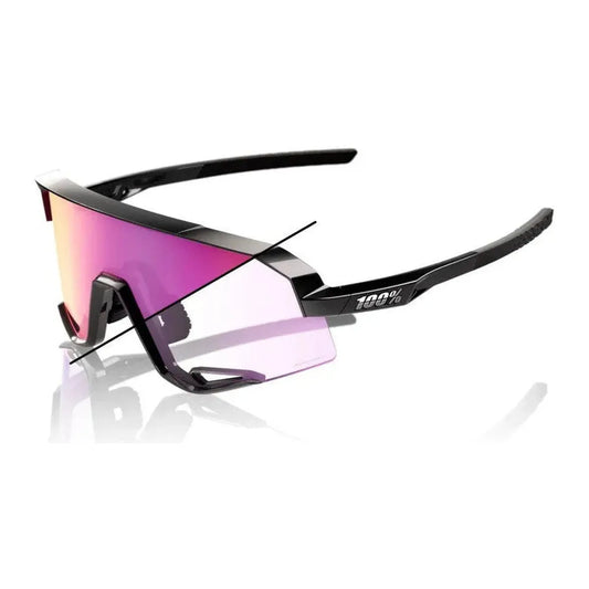 RIDE 100% Slendale Sunglasses - Gloss Black / Purple Flash Mirror Photochromic Lens