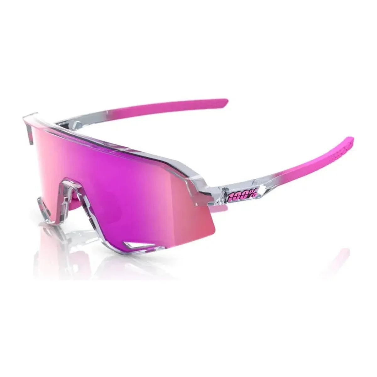RIDE 100% Slendale Sunglasses - Polished Translucent Grey / Purple Multilayer Mirror Lens