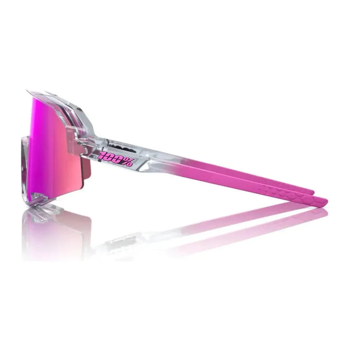 RIDE 100% Slendale Sunglasses - Polished Translucent Grey / Purple Multilayer Mirror Lens