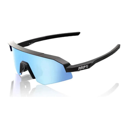 RIDE 100% Slendale XS Sunglasses - Matte Black / HiPER Blue Multilayer Mirror Lens