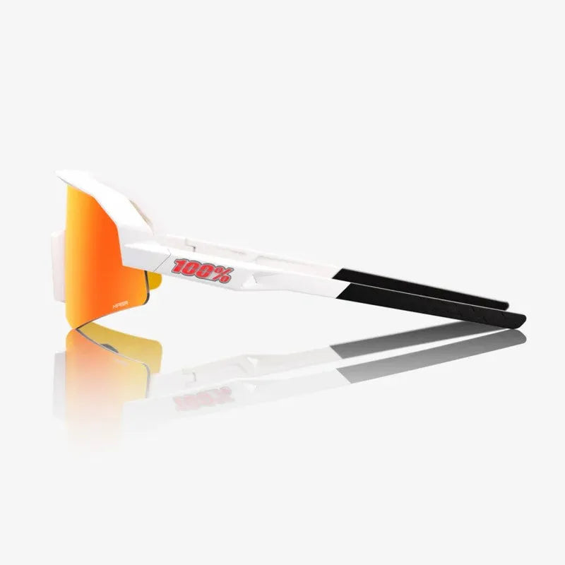 RIDE 100% Slendale XS Sunglasses - Matte White / HiPER Red Multilayer Mirror Lens