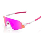RIDE 100% Slendale XS Sunglasses - Matte White / Pink / HiPER Vital Pink Mirror Lens