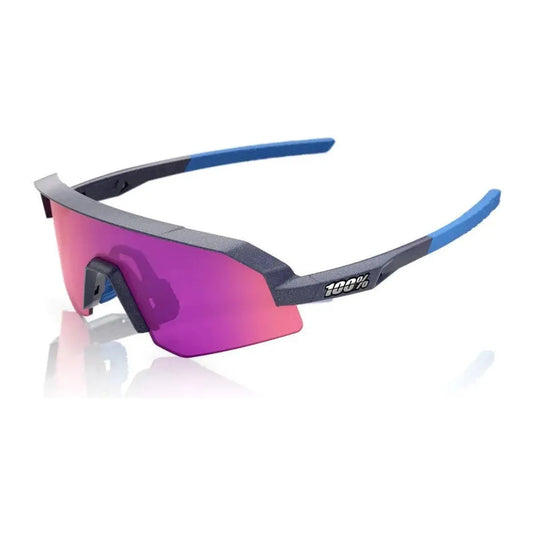 RIDE 100% Slendale XS Sunglasses - Satin Storm Metallic / Purple Multilayer Mirror Lens
