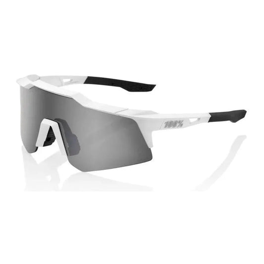 RIDE 100% Speedcraft XS Sunglasses - Matte White / HiPER Silver Mirror Lens