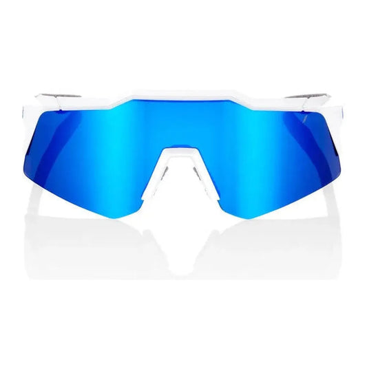RIDE 100% Speedcraft XS Sunglasses - Matte White / Blue Multilayer Mirror Lens
