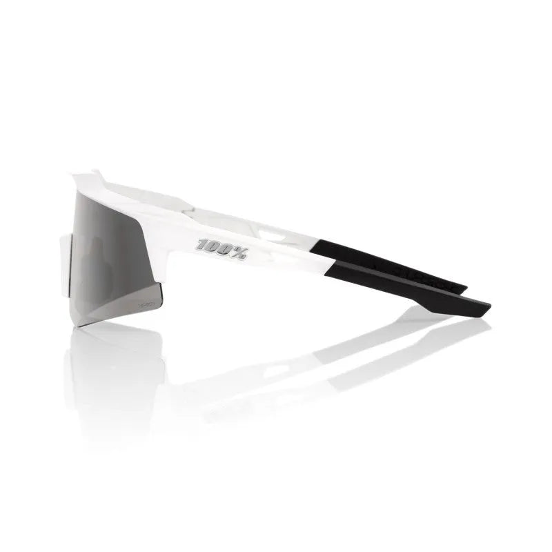 RIDE 100% Speedcraft XS Sunglasses - Matte White / HiPER Silver Mirror Lens
