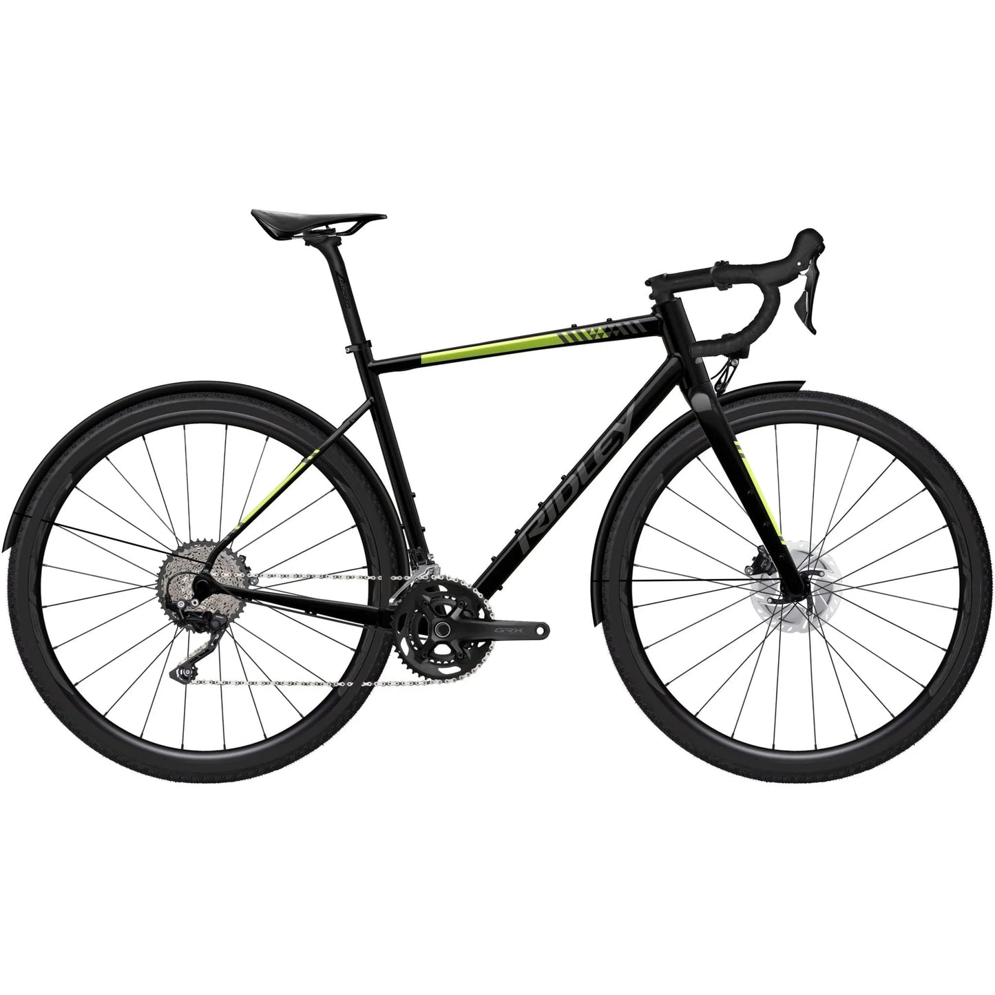 RIDLEY Kanzo Adventure Alu Equipped Gravel Bike - Black/Green Fluor