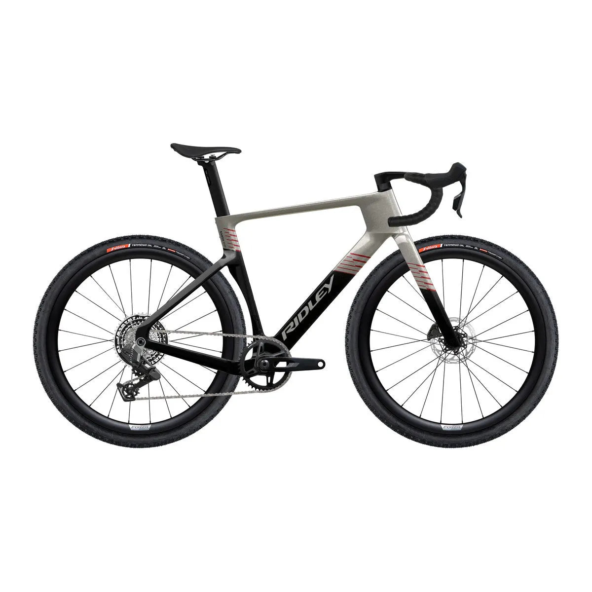 RIDLEY Kanzo Fast 2.0 Gravel Bike - Autumn Grey/Candy Red SBIKF2RID015