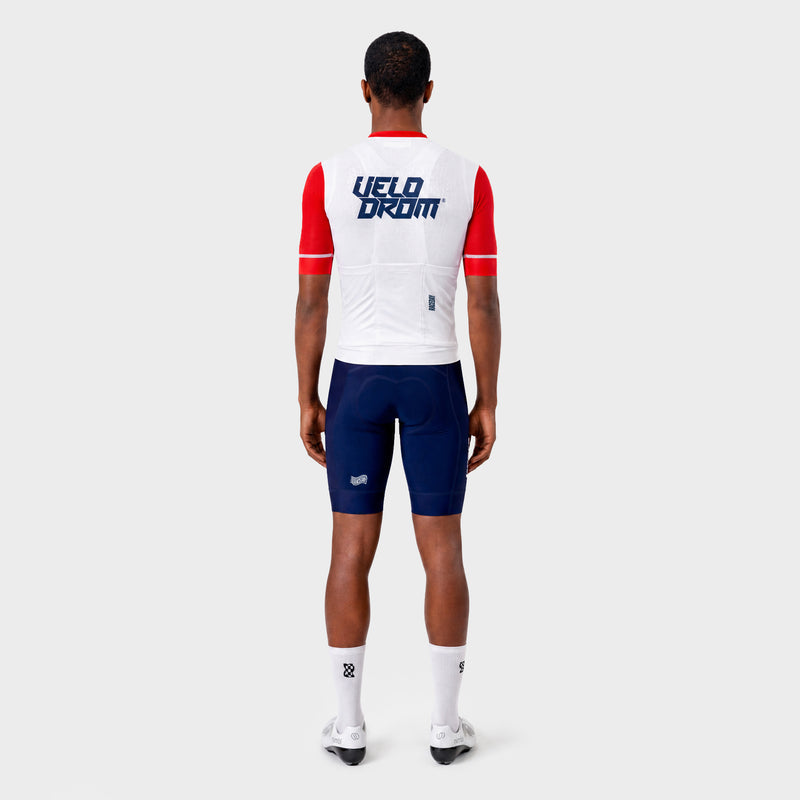 VELODROM Raceday 4.0 Jersey S6 - White/Red Sleeves
