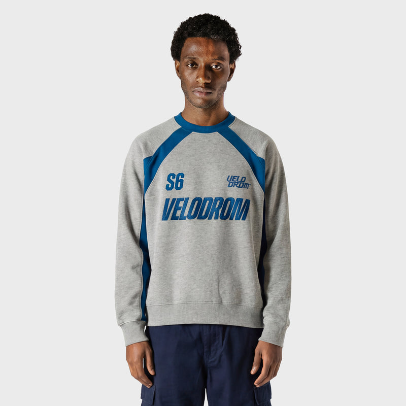 VELODROM S6 Collection Retro Sweatshirt - Grey Blue