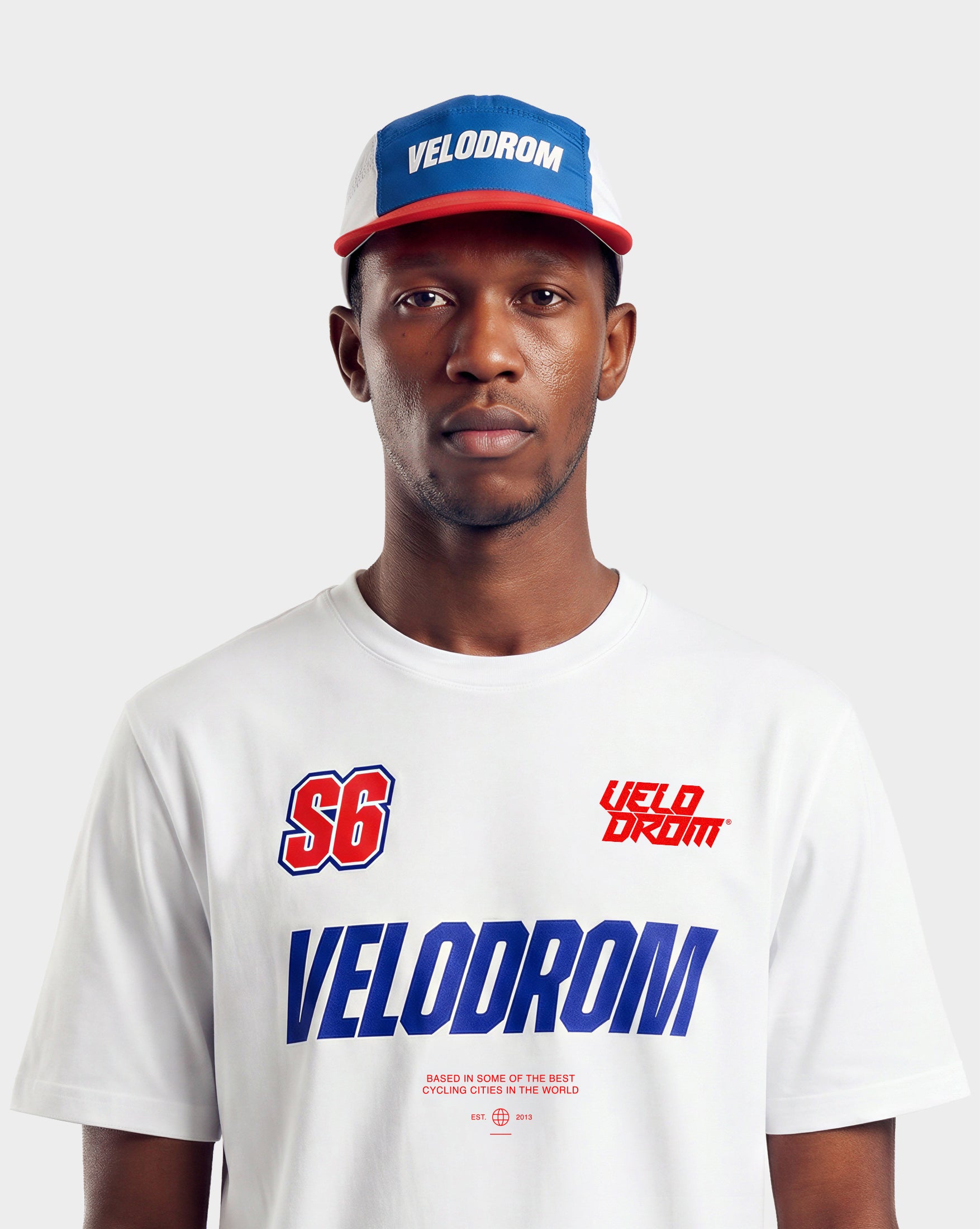 VELODROM Trail 5 Panel Cap S6- Blue/White/Red