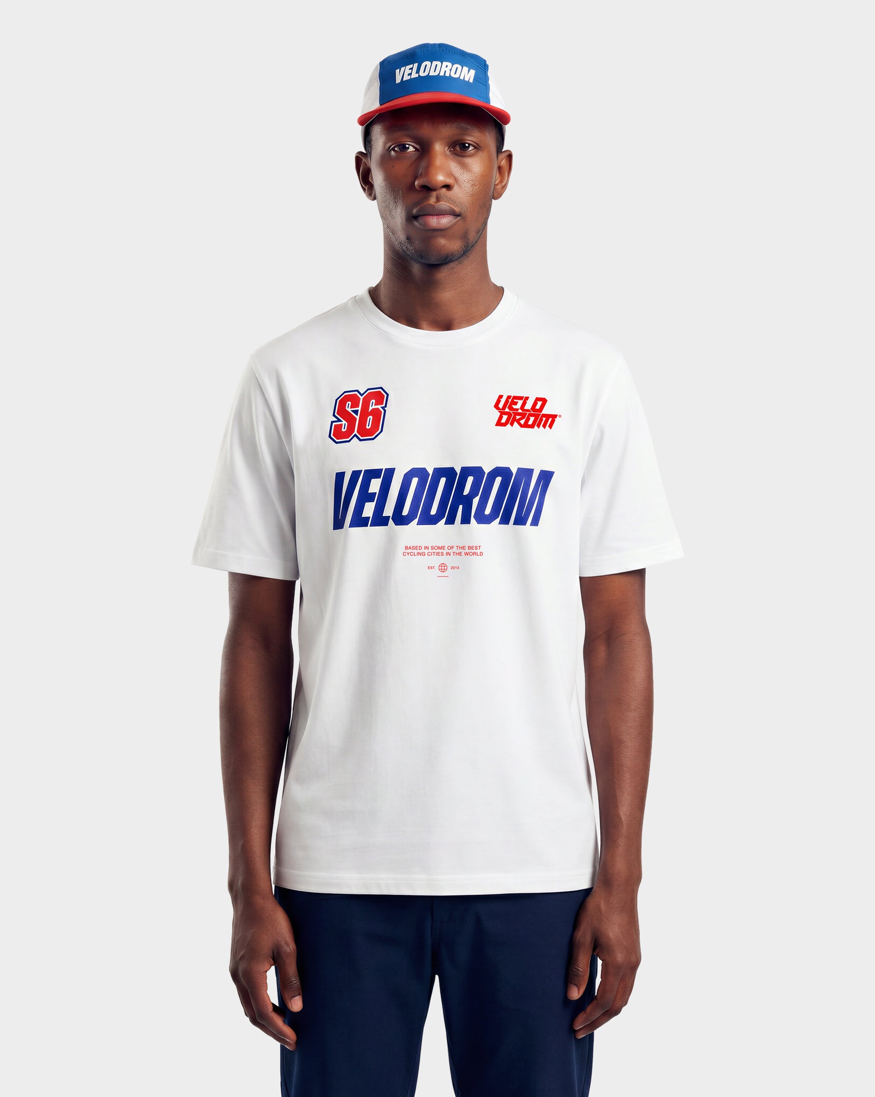 VELODROM Trail 5 Panel Cap S6- Blue/White/Red
