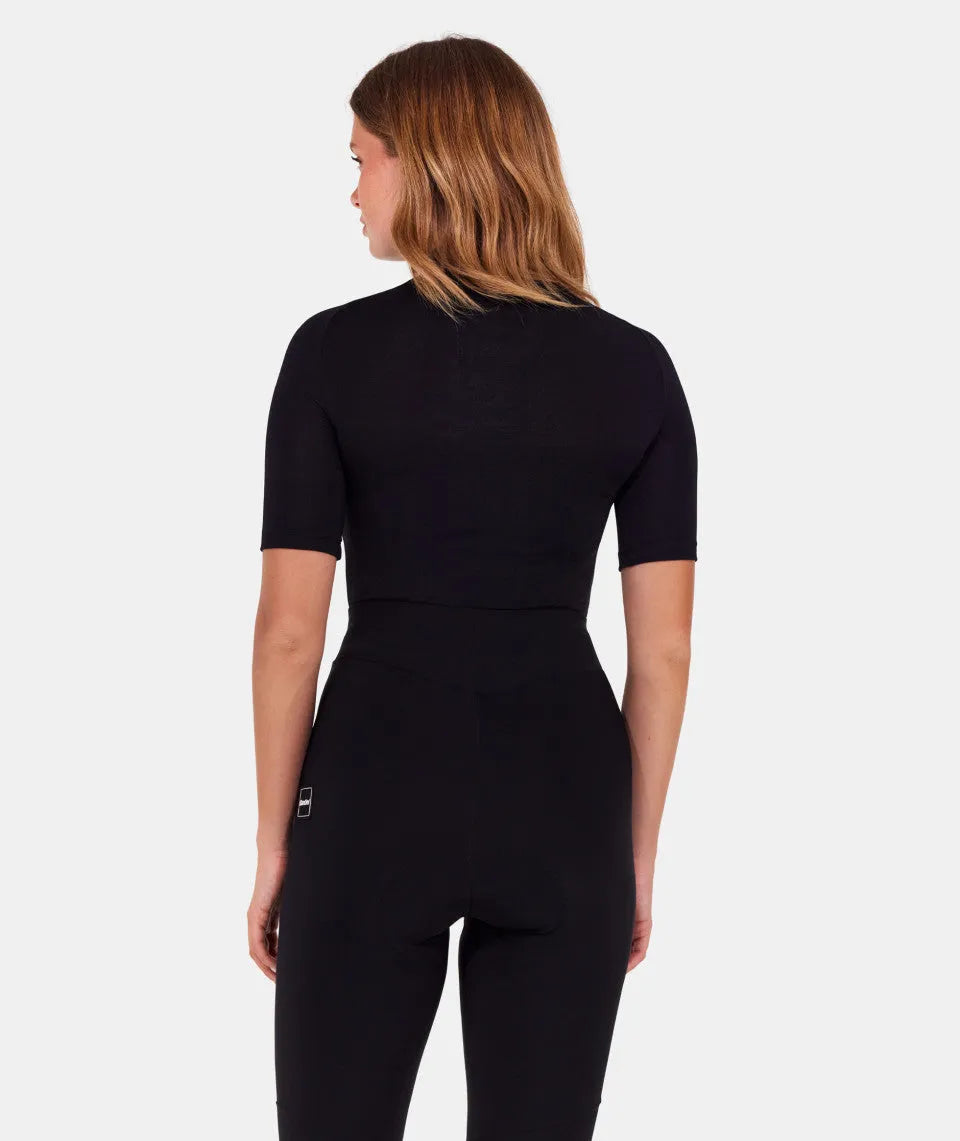 SANITNI Merino Short Sleeve Merino Base Layer - Black