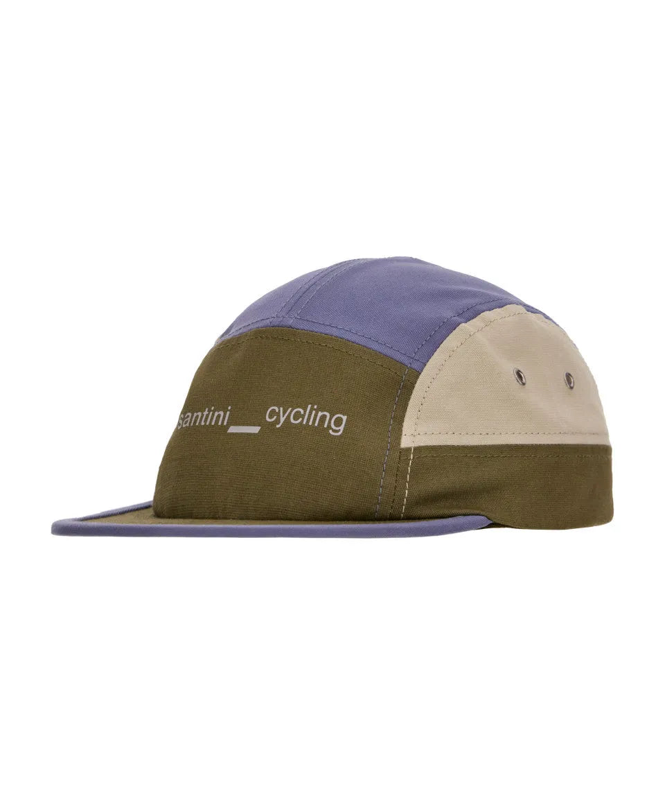 SANTINI Flat Trucker Cap - Green/Blue/Beige