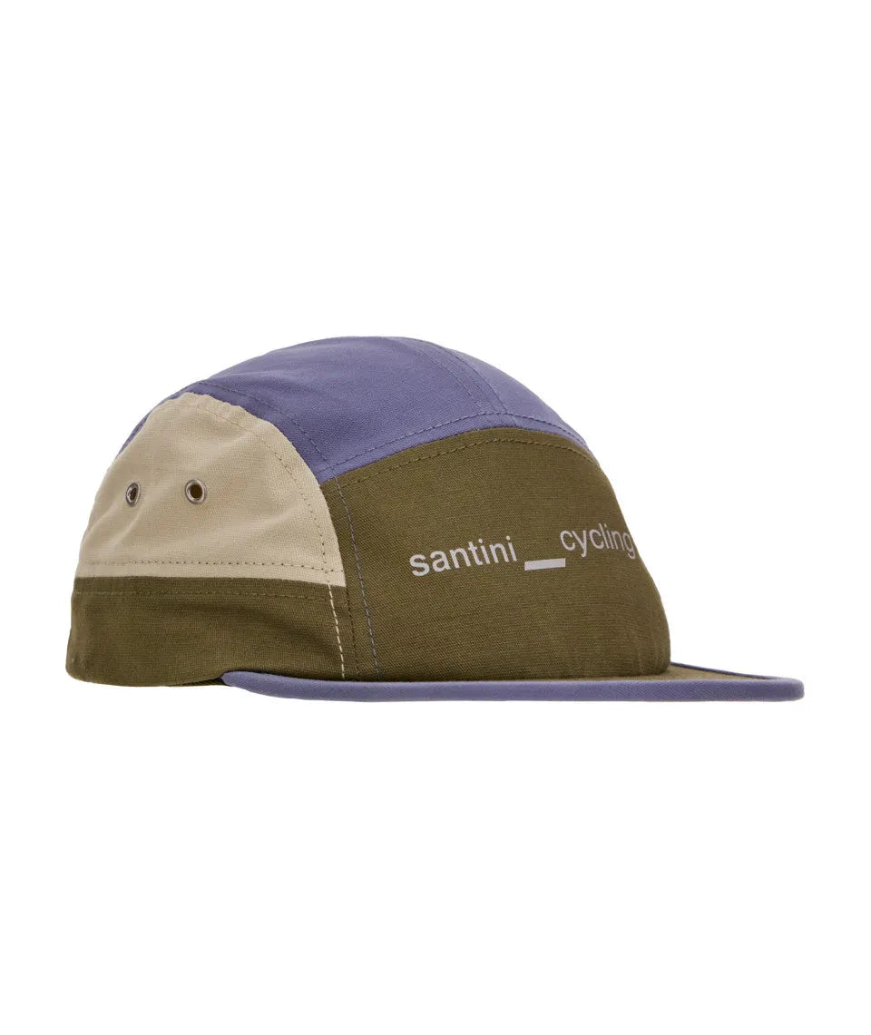 SANTINI Flat Trucker Cap - Green/Blue/Beige