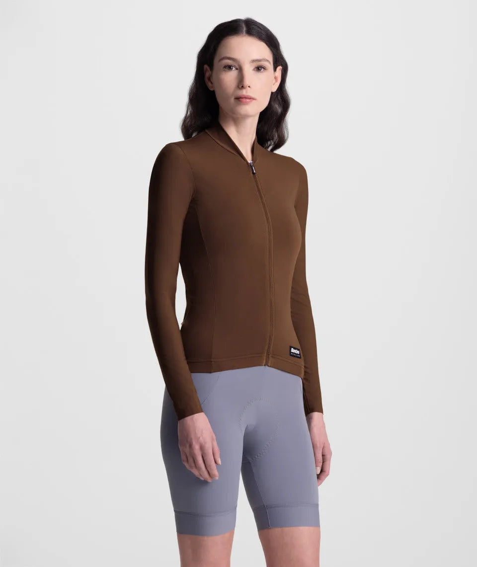 SANTINI Ready To Ride Unisex Long Sleeve Jersey - Chocolate